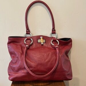 Claudia Firenze Red Pebble Leather Tote